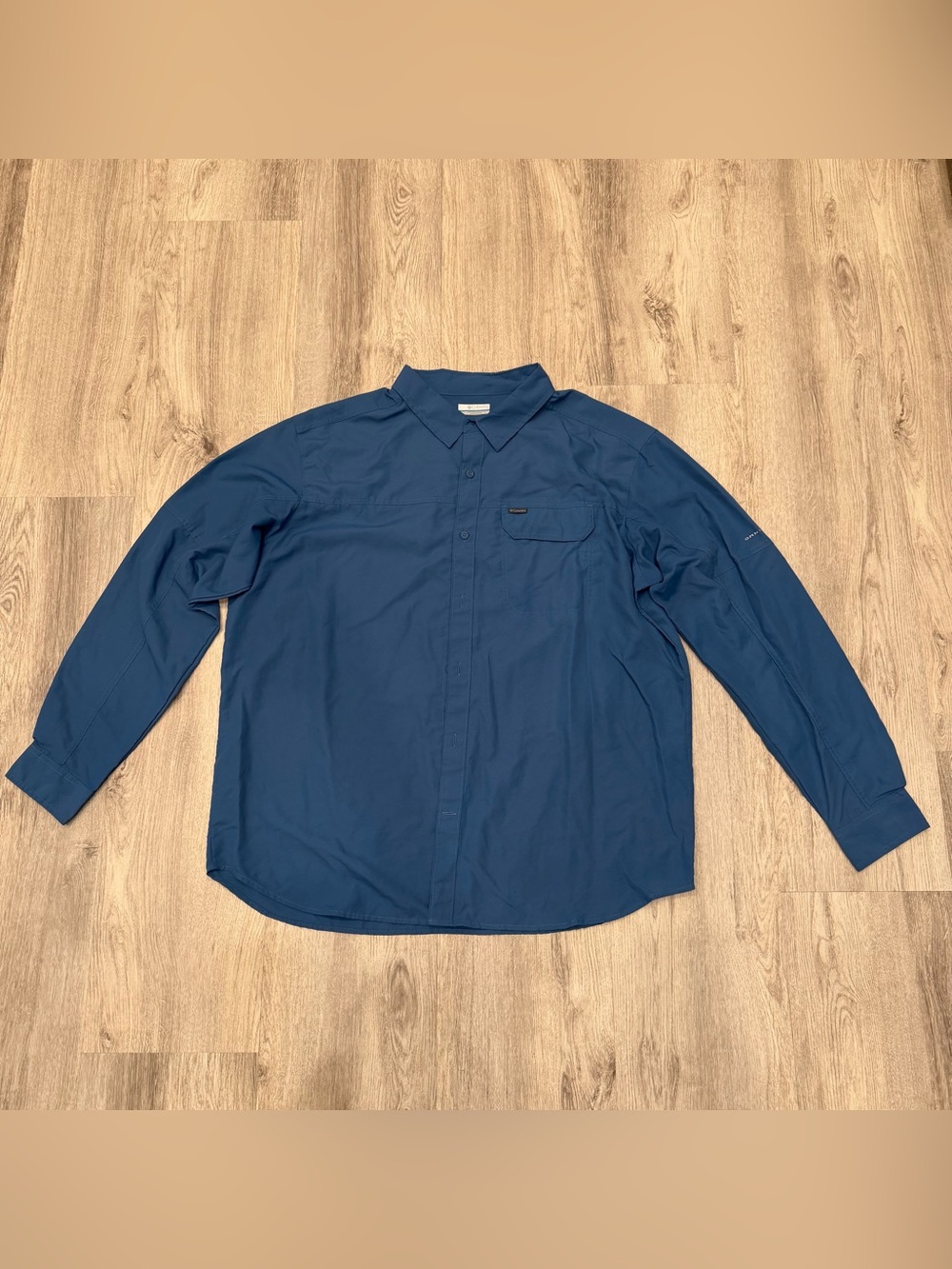 Columbia Omni-Shade Blue Performance Fishing Shirt XL‎